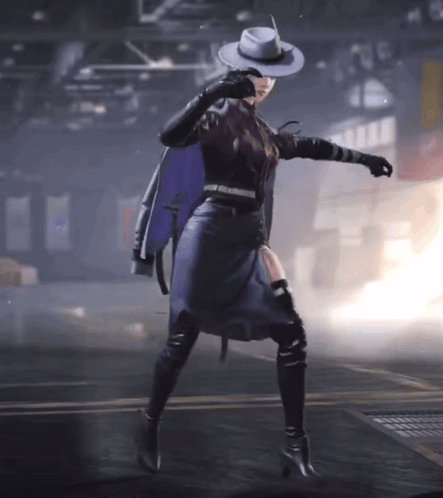 Woman In White Hat And Black Boots GIF