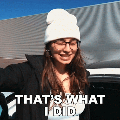 Woman in White Hat and Glasses Says That