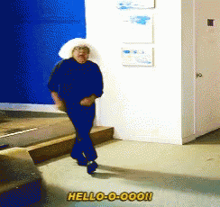 Woman In White Hat Saying Hello-O-Oooh GIF