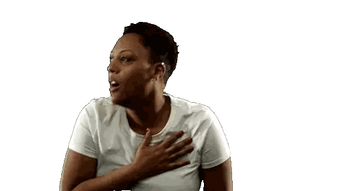 Woman in White Shirt Holding Chest