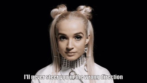 Woman in White Shirt I'll Never Steer You Up the Wrong Direction
