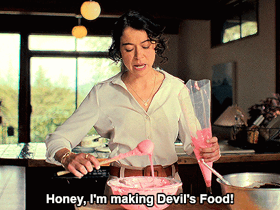 Woman in White Shirt Making Devil's Food