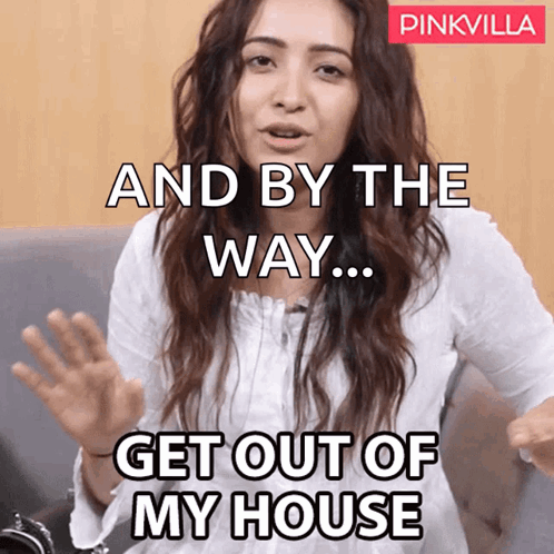 Woman In White Shirt Saying Get Out GIF