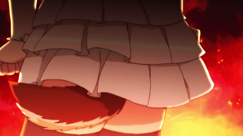 Woman In White Skirt With Red Tail GIF