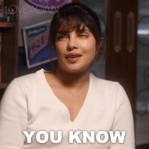 Woman in White Sweater Saying You Know