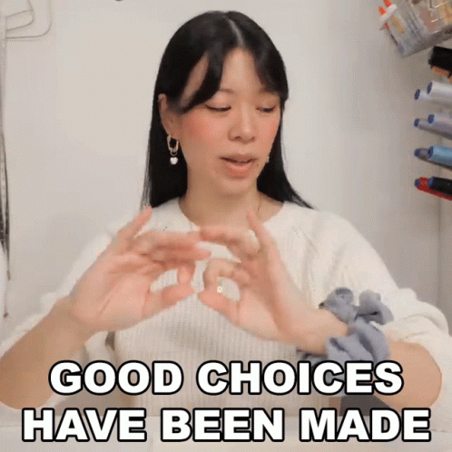 Woman in White Sweater Says Good Choices Have Been Made