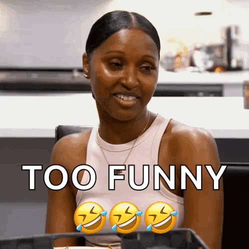 Woman in White Tank Top Laughing Too Funny