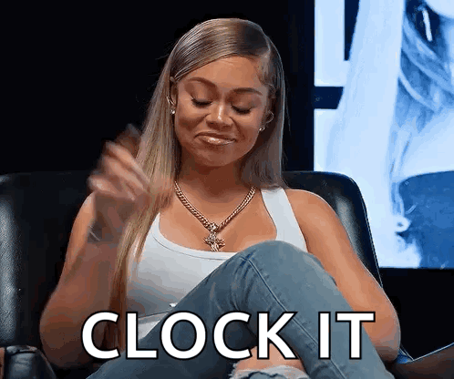 Woman in White Tank Top Sitting with Clock