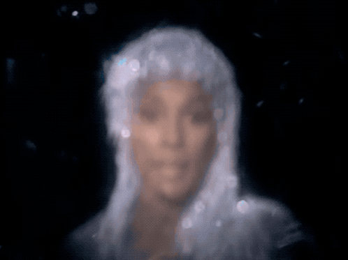 Woman in White Wig and Dress