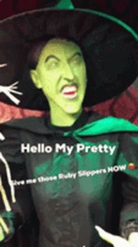 Woman In Wicked Witch Of The West Costume GIF