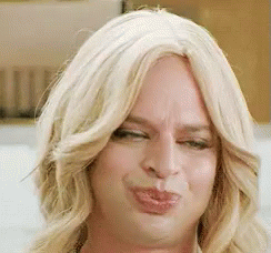 Woman in Wig Making Funny Face