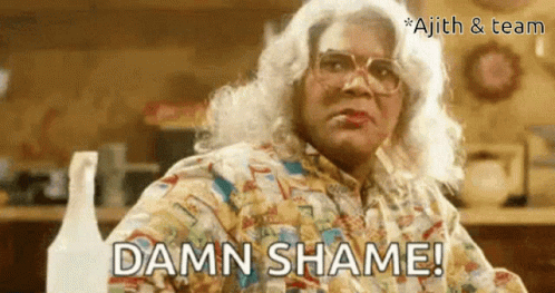 Woman In Wig Says Damn Shame GIF