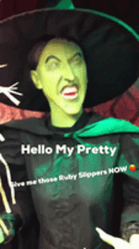 Woman In Witch Costume Saying Hello My Pretty GIF