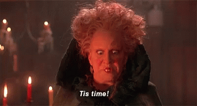 Woman In Witch Costume Saying Tis Time GIF
