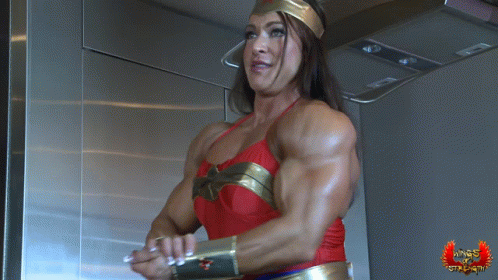 Woman In Wonder Woman Costume GIF