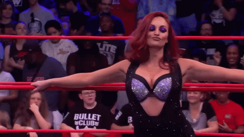Woman in Wrestling Ring Wearing Bullet Club T-Shirt
