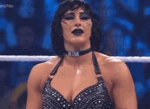 Woman in Wrestling Ring with Mami Choker