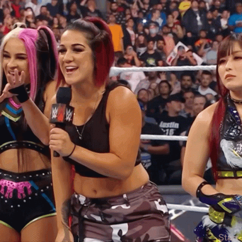 Woman in Wrestling Ring With WWE Mic