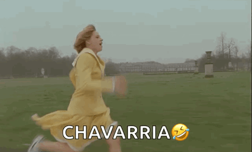 Woman in Yellow Coat Runs Chavarria