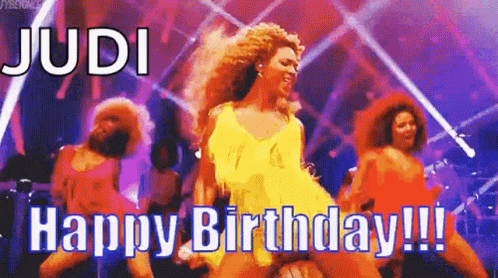 Woman in Yellow Dress Dancing Happy Birthday