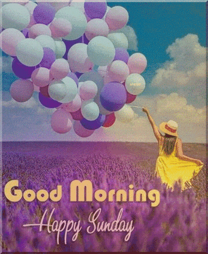 Woman In Yellow Dress Holding Balloons GIF