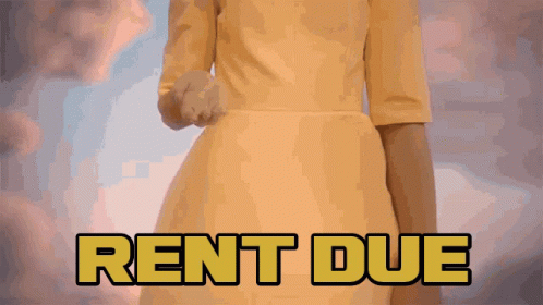 Woman In Yellow Dress Rent Due GIF