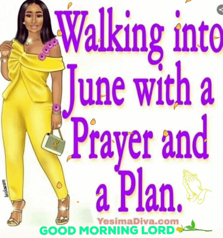 Woman in Yellow Dress Walking Into June With Prayer and Plan