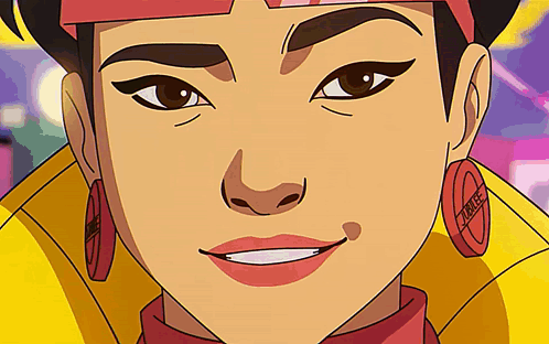 Woman in Yellow Jacket and Red Earrings X-Men