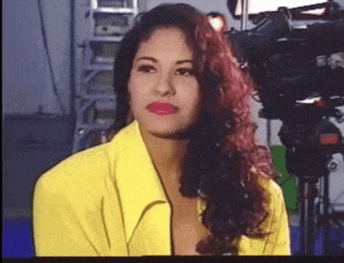 Woman in Yellow Jacket and Red Lipstick