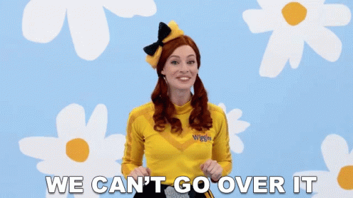 Woman In Yellow Outfit Saying Can't Go Over It GIF