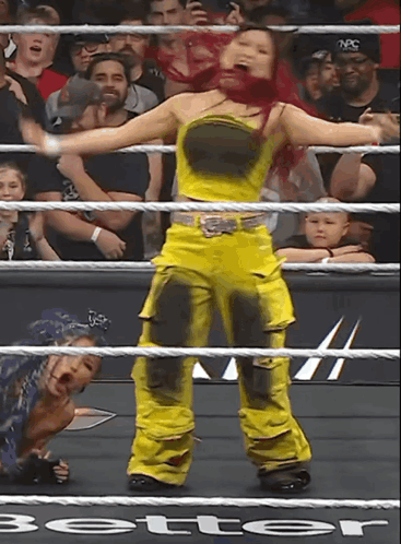 Woman in Yellow Pants Wrestling Ring Better