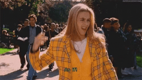 Woman in Yellow Plaid Jacket Says As If
