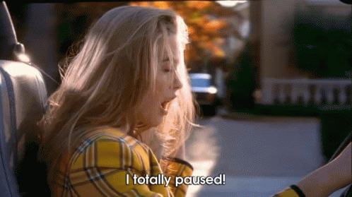 Woman in Yellow Plaid Shirt Says I Totally Paused