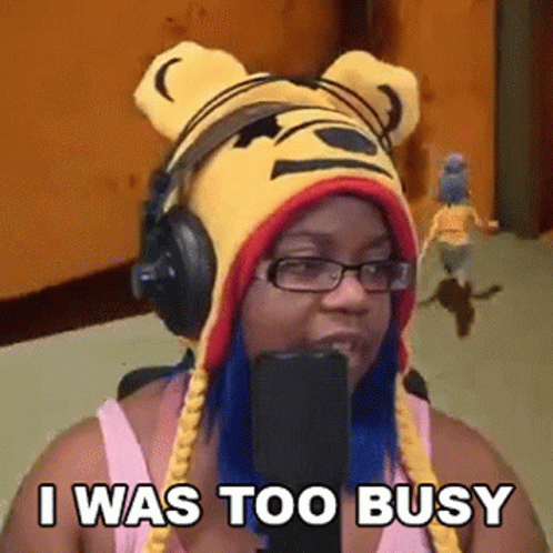 Woman in Yellow Pooh Hat Headphones Talking Microphone