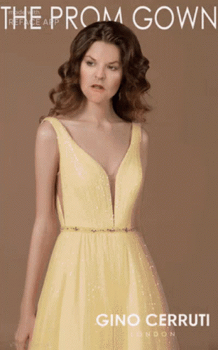 Woman in Yellow Prom Gown by Gino Cerruti