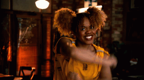 Woman In Yellow Shirt Saying Virginia GIF