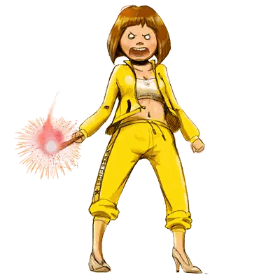 Woman in Yellow Suit Shield