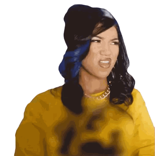 Woman in Yellow Sweater and Blue Beanie Looks Angry