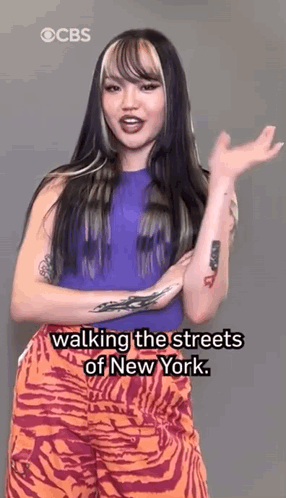 Woman in Zebra Print Pants Walking in New York