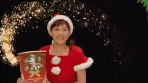 Woman Jumps From Giant Kfc GIF