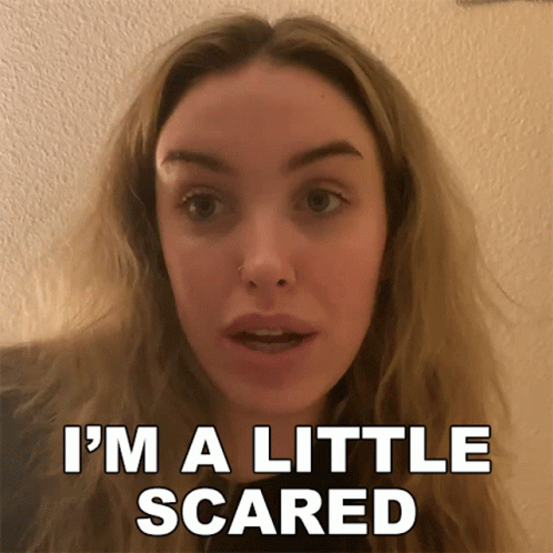 Woman Just A Little Bit Scared GIF