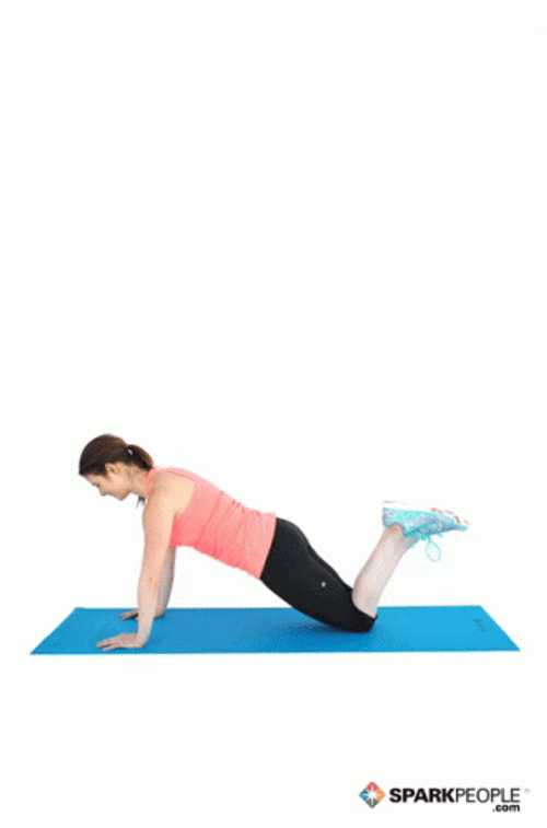 Woman Knee Push Up  GIF