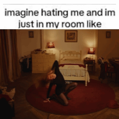 Woman Kneeling in Bedroom Imagine Hating Me