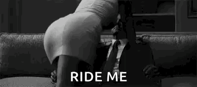 Woman Kneeling on Man's Lap Asking to Ride