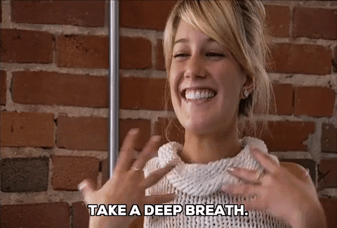 Woman Laughing Deep Breathing GIF