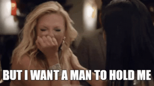 Woman Laughing Saying I Want a Man to Hold Me