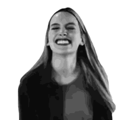 Woman Laughing with Mouth Open