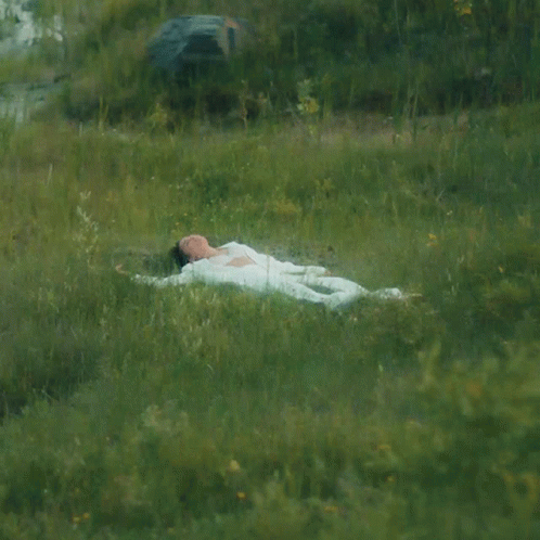 Woman Laydown In The Grass GIF