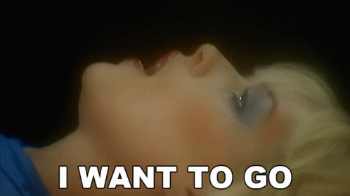 Woman Laying Down Saying I Want To Go