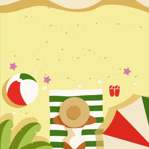 Woman Laying On Beach With Ferragosto GIF
